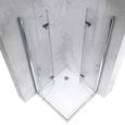 Cabine de douche d'angle ATÉA H 190 cm portes pliantes pivotantes en verre semi-opaque 85 x 90 cm - SANIVERRE-1