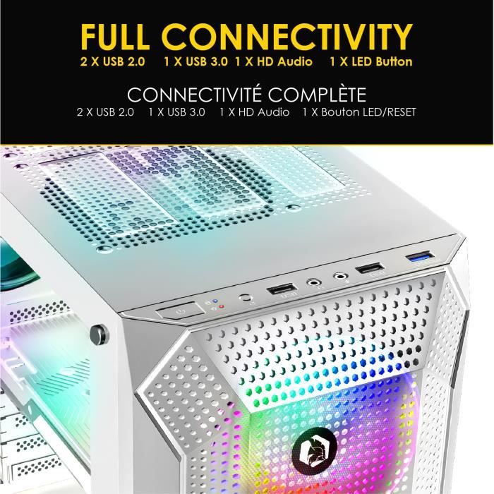 EMPIRE GAMING - Boîtier PC Gamer Warmachine - Moyenne Tour ATX - Façade en  Verre, Paroi en Verre Complète et Trempée, Ventilateur