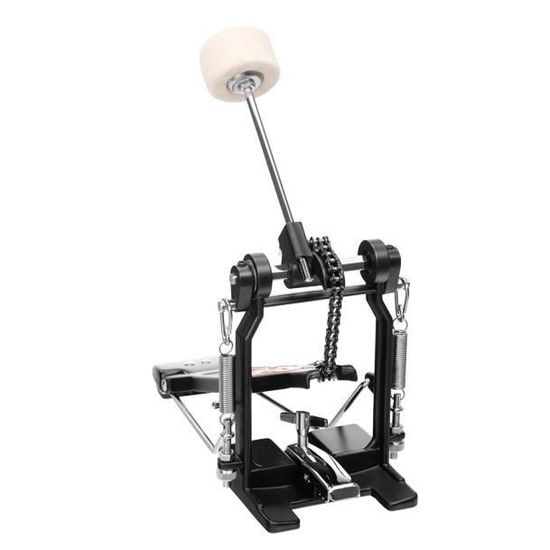 Pédale De Grosse Caisse XDrum SK-7 - Simple Chaîne, Réglable, Batteur Feutre, Couleur Noir/rouge Rock
