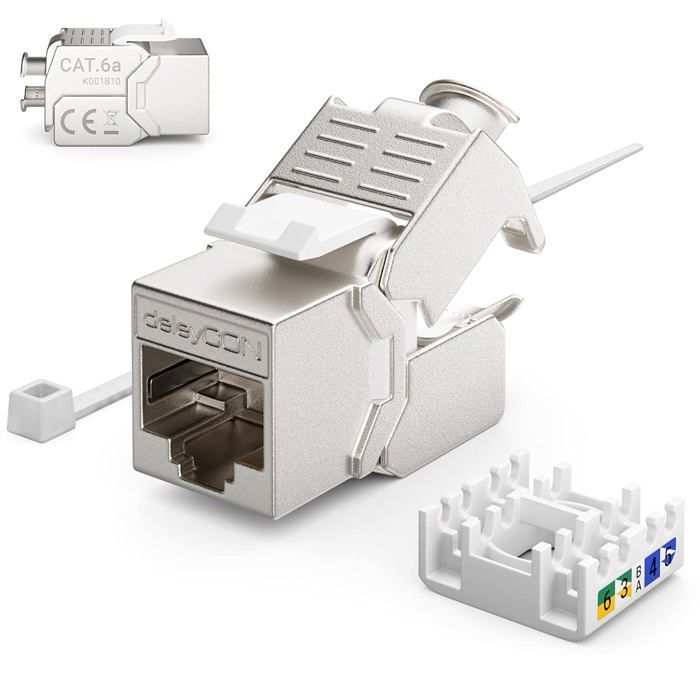 DeleyCON Keystone CAT6a STP - module RJ45 avec câble pigtail Snap-in ...