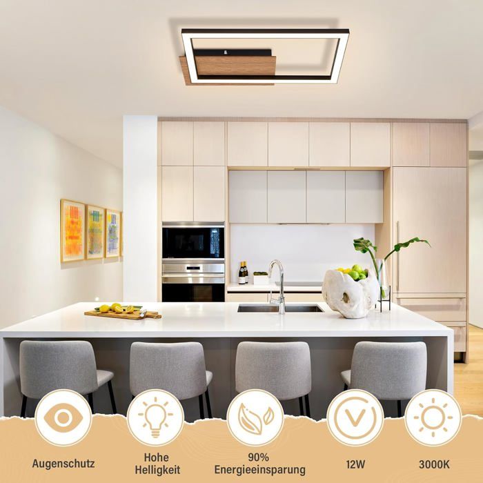 Plafonnier LED Étoilé 5W 3000K – Lumière Chaude Chambre Enfant, Cuisine, Couloir, Design Moderne Avec Étoiles, Protection Des Yeux