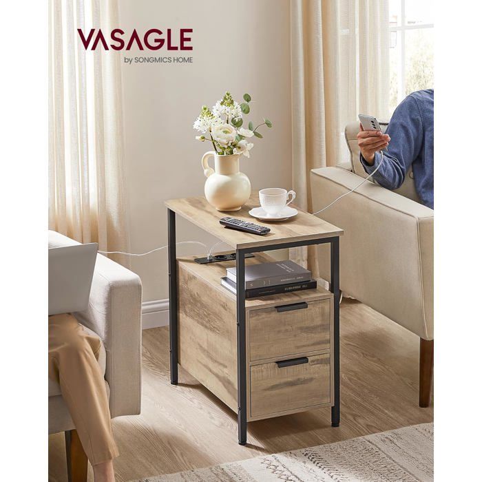 ZEXVIDA Table d'Appoint Fine 2 en 1 Pour Petits Espaces Avec