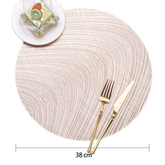 Lot De 8 Sets De Table Ronds Tressés Pour Tables De Salle à Manger