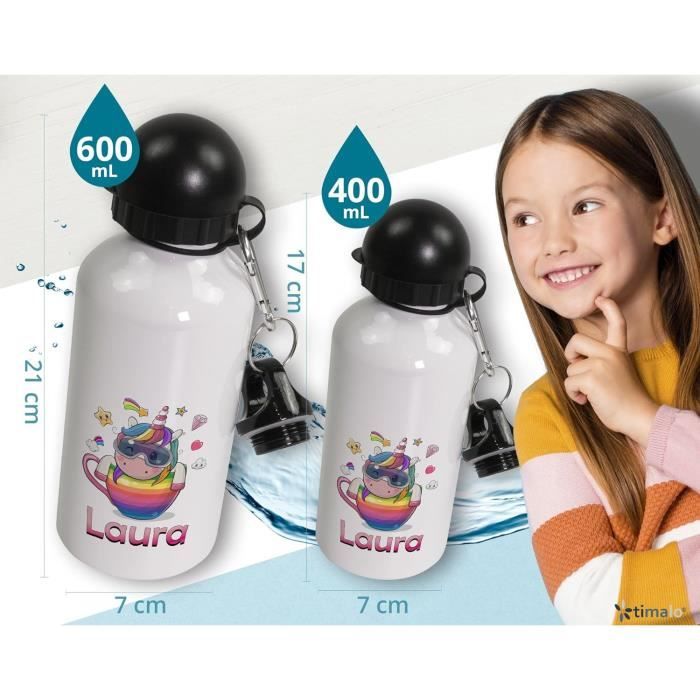 Gourde Aluminium licorne Choisissez votre prénom Gourde sans BPA ,  Bouteille d'eau ,Gourde à personnaliser, Gourde enfant - Cdiscount Sport