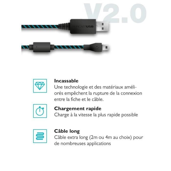 Cable de recharge pour manette Xbox One / PS4