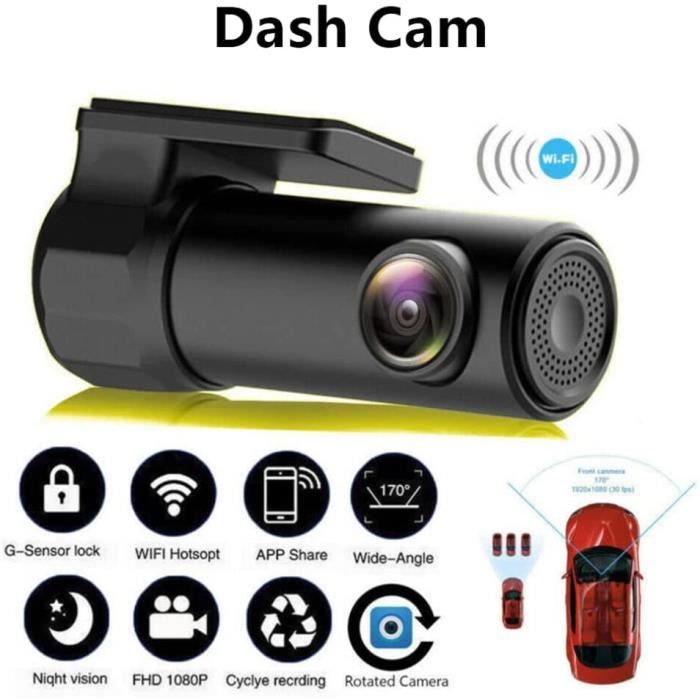 Voiture DVR caméra sans fil 1080p wifi dash cam caméra grand angle caméra  dashcam enregistreur de véhicule wifi support de sur[238] - Cdiscount Auto