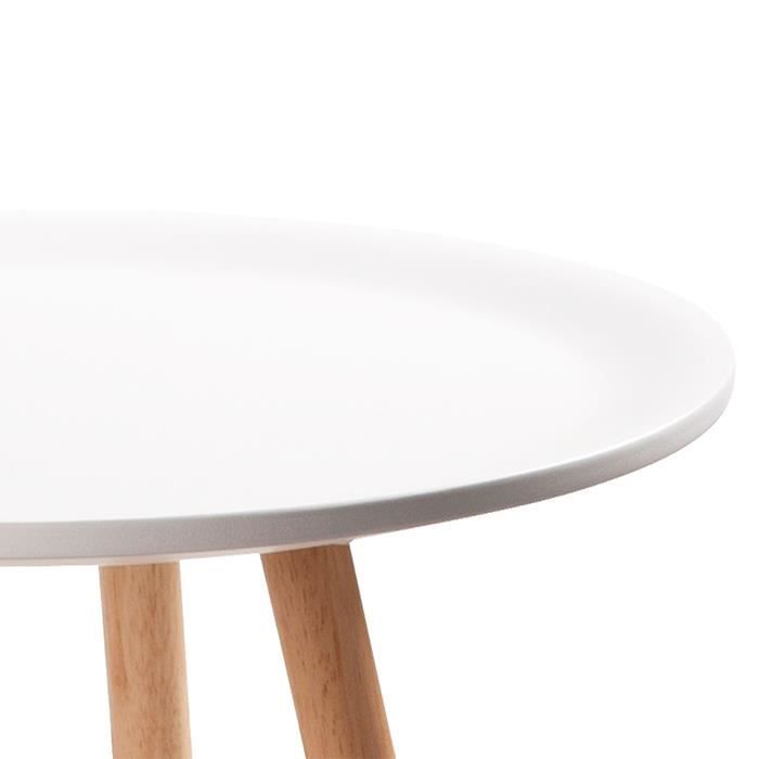 Table à manger ronde design blanche 100cm Alta Cdiscount Maison