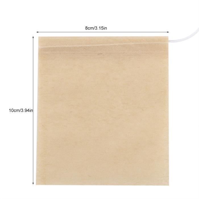 OLL 100PCS Sachet de The Vide en coton Jetable Multi usage (8x10cm