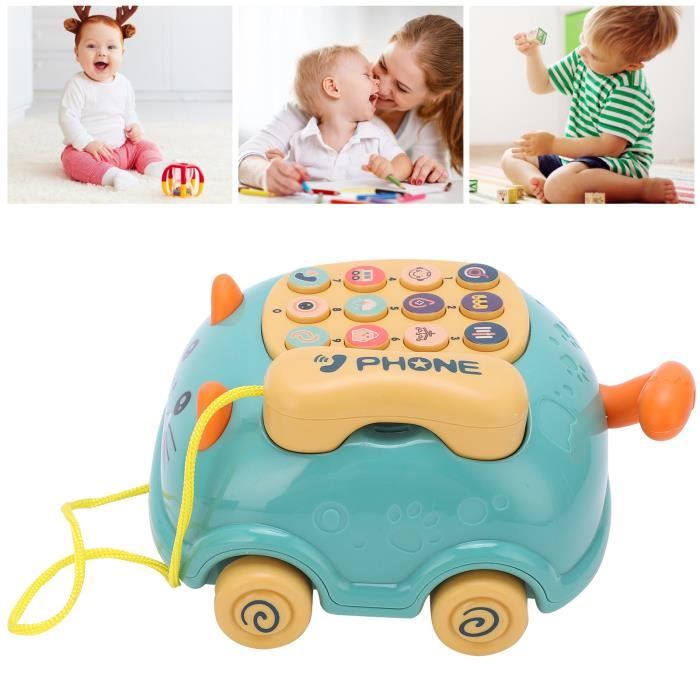Téléphone portable pour enfants Jouet mignon de téléphone portable d'enfants 16 fonctions différentes voiture de