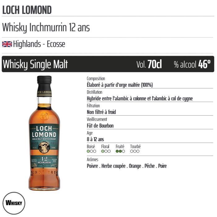 Whisky écossais Single Malt Loch Lomond 12 ans d'âge