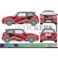 Mini Camo Camouflage R56 r50 NOIR - GRIS - Kit Complet - Tuning Sticker Autocollant Graphic Decals-2