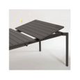 Table de jardin extérieure Zaltana - LF SALON - Aluminium noire - Extensible - 1 rallonge-2