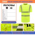 AYKRM Tee-Shirt de Travail microporeux Haute-visibilité de Protection de sécurité avec Avertissement Polo Haute visibilité XL-2