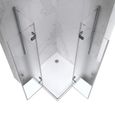 Cabine de douche d'angle ATÉA H 190 cm portes pliantes pivotantes en verre semi-opaque 85 x 90 cm - SANIVERRE-2