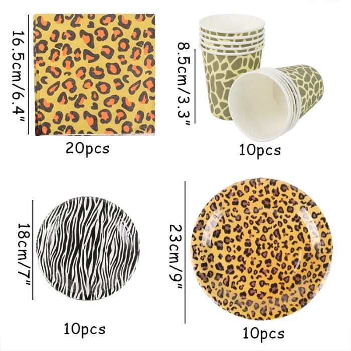 Set accessoires léopard - Méga Fête