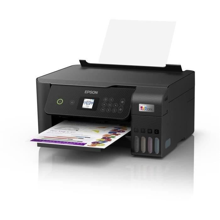 Epson Imprimante EcoTank ET-2821 avec réservoirs, Multifonction 3-en-1:  Imprimante /Scanner /Copieur, A4, Jet d'encre couleur,Wifi Direct,  Ecran,Faible coût par page, Kit d'encre inclus, Compact,Noir : :  Informatique