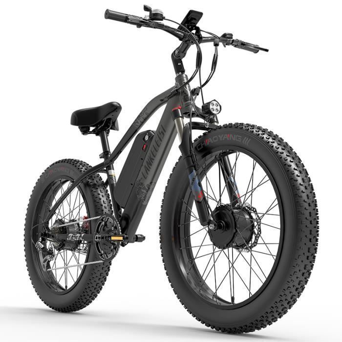 Velo electrique adulte LANKELEISI MG740PLUS 50km h Double Moteur 1000W Autonomie 120km 26 pouces VTT fat bike 48V20Ah Noir Cdiscount Sport