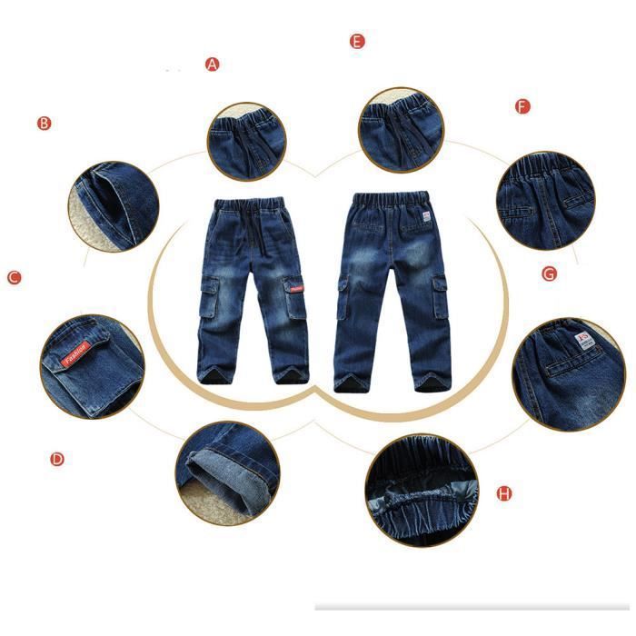 Jean Style Y2k Hip-hop Cargo Jean Baggy Ado Garçon Avec Ceinture élastique Large Jeans Vintage Casual Pour Enfant