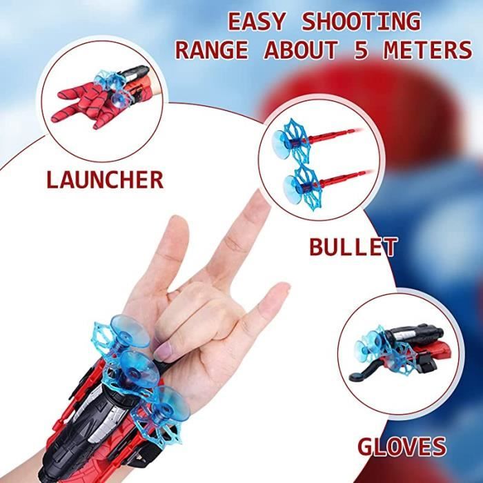 GUIANLOU Lot de 2 Gant de Lanceur,Launcher Jouets de Poignet de Lanceur Jouet de Poignet Lanceur de héros Gant de Lanceur pour Lanceur d'araignée Jouet éducatifsl