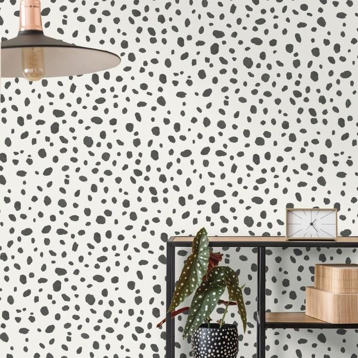 Arthouse Dalmatian Dots Papier Peint Imprimé Animal Taches Polkadot Noir Blanc 908509 