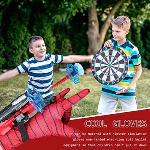 Lanceur De Toile Spider-Man – Masque + Gant, 15 Fléchettes – Cosplay Enfant, Jeu D’action