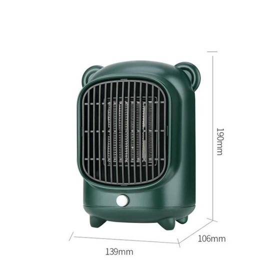 Radiateur d'appoint,ventilateur électrique Portable en céramique  500W,chauffage Constant,pour la maison,la chambre ou- green-500W
