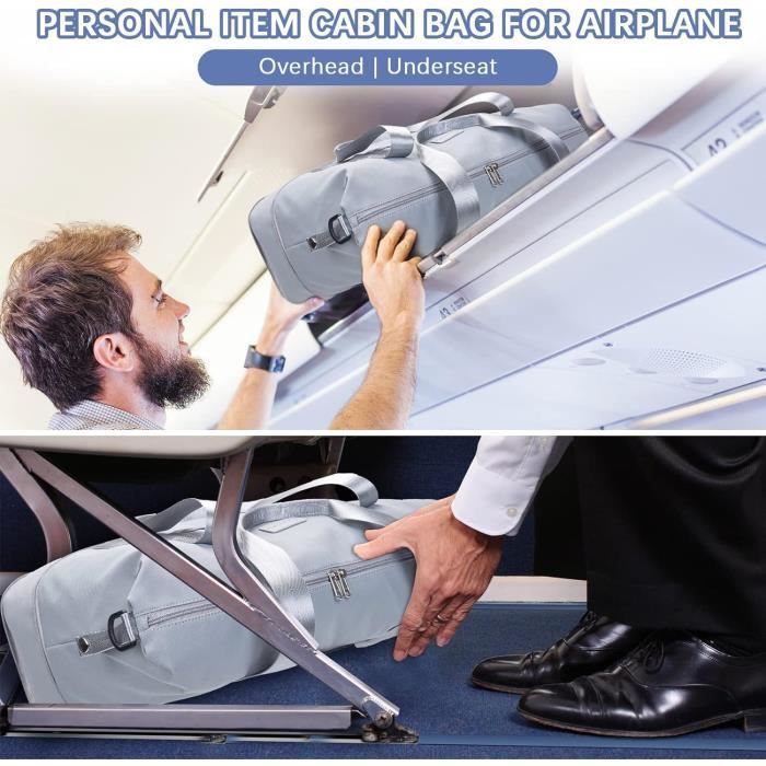 Valise pliable pour cabine Easyjet et Ryanair Sac de voyage 2 en 1 avec poches separees