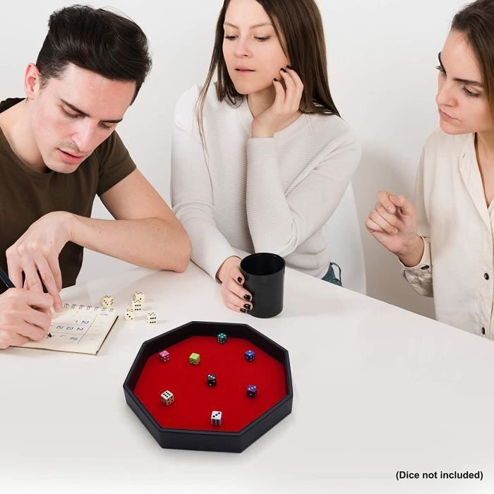 Plateau à Dés Hexagonal Pliable En Cuir Synthétique - Rangement Et Jeu De Société