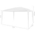 CHIC Anti-UV Tonnelle de Jardin Tente de réception 3x4 m Blanc FR2150-3