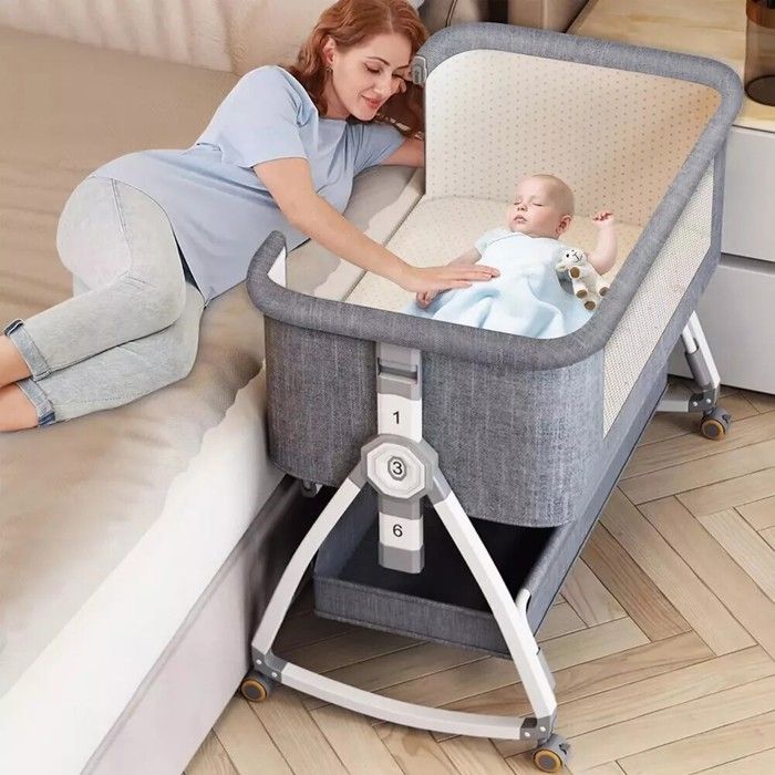 Lit Cododo Bébé avec Roues Intégrés, 4 en 1 Lit bébé Berceau Cododo ...