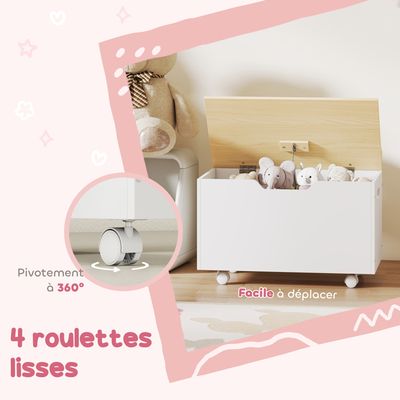 Fugualin Coffre à Jouets Extra Large Avec Roulettes - Boîte De Rangement Métal Vert Pour Enfants, 65x63,5x58 Cm, Capacité 45 Kg