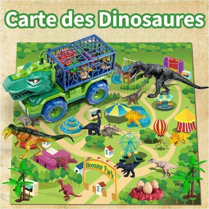 Camion Dinosaure T-Rex Avec Accessoires Pour Enfants, Jouet De Transport Jungle