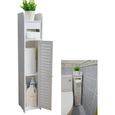 Aojezer Petit meuble d'angle de rangement avec portes et étagères pour salle de bain et lavabo Blanc A162-0