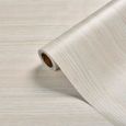 DAMILY® Papier Peint 0.4m*1m Imitation Grain De Bois-Grain De Chêne Blanc-0