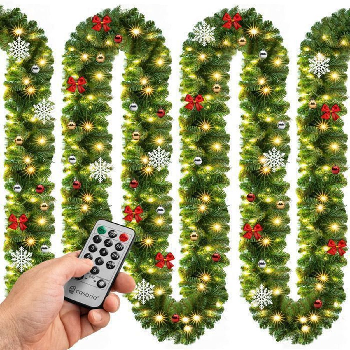 10Mètres 80LED Noël Flocon De Neige Guirlande Lumineuse Décorations Hiver Fairyland De G12552