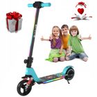 Trottinette électrique Enfants 6-12 Ans - ELSCOOT - Néons colorés - 130W - Pliable - écran LCD - Bleu Ciel