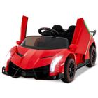 COSTWAY Lamborghini Voiture Électrique 12V/7 Ah pour Enfants, Télécommande 2.4 G, Portes Hydrauliques, LED, klaxon, MP3, USB 3-8 Ans Rouge