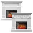 Cheminée électrique blanche à effet de flammes TUX ElectricSun, avec effet sonore L110xH102cm