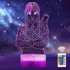FOCLATUNER Mercredi Addams Lampe 3D Illusion Led Tactil Maison Enfant De Decoration Chambre Veilleuse Cadeau Lampe De Table Gadgets Cadeau