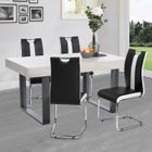 IDMARKET Lot de 4 chaises PIA noires et blanches pour salle à manger