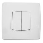 HBF Interrupteur double va et vient vis + griffes Diwone Blanc