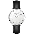 RMEGA Montres pour Femme , Quartz , Chic , Cuir , Mode , Bracelet Noir , Cadran Blanc , Cadeau parfait