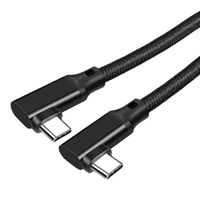 Tresse Noir-5 m (5 Gbit-s)-Câble de transfert de données USB C vers type C Angle de 90 degrés VR Link Quest 2