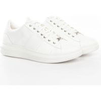 Basket Guess Homme Vibo Classic luxe triangle logo Blanc cuir - Authentique Chaussure Guess Homme