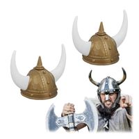 Casque de Viking - RELAXDAYS - Lot de 2 - Blanc et doré