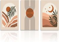 Affiche Vintage de Cactus Mexicain Floral Lune Esthétique Peinture sur Toile Imprimés Œuvre d'Art Colorée art Mural Image Décoration Maison 50 x 70 cm Sans Cadre, SKU-18
