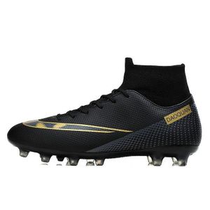 CHAUSSURES DE FOOTBALL Chaussures de football unisexes ECELEN - Légères et respirantes - Montant haut longs crampons - Noir