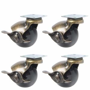 Lot De 4 Roulettes Pour Meubles – 40 Mm Avec Frein, Roues En Polyuréthane