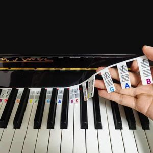 Étiquettes de clavier de Piano amovibles, 61 touches, 88 touches,  autocollants de clavier, Notes de râteau de Piano, marqueur de  superposition pour doigts de Piano - AliExpress