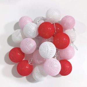 GUIRLANDE DE NOËL Boules de 4 cm - 6m 40eds-battery - L-rose rouge -